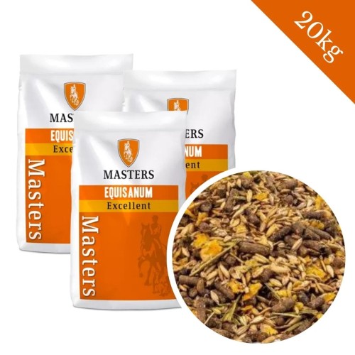 Przejdź do produktu 3 × MASTERS Excellent 20 kg – pakiet wysokoenergetycznego musli dla koni sportowych