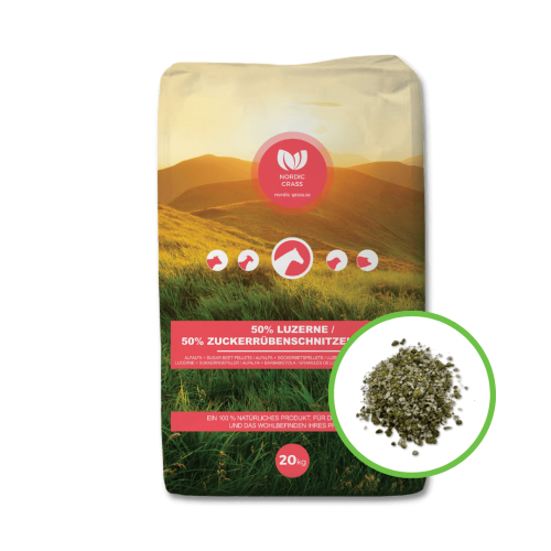 Przejdź do produktu Nordic Grass Wysłodki i Lucerna 20 kg - wysłodki szybkie, niemelasowane 50% lucerna 50%