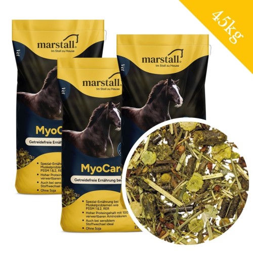 Przejdź do produktu 3 × Marstall MyoCare 15 kg – pakiet bezzbożowej paszy dla koni z PSSM i RER