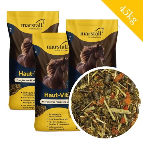 Przejdź do produktu 3 × Marstall Haut-Vital 15 kg – pakiet paszy na skórę i lipcówkę dla koni