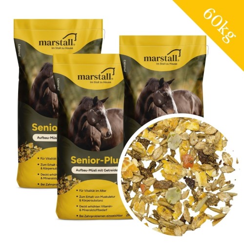 Przejdź do produktu 3 × Marstall Senior Plus 20 kg – pakiet musli dla koni starszych, chudnących i w rekonwalescencji