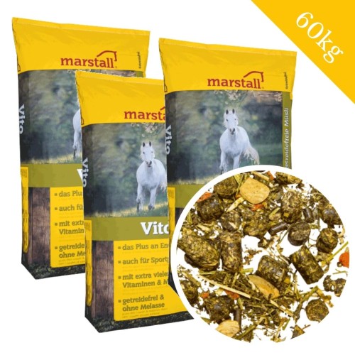 Przejdź do produktu 3 × Marstall Vito 20 kg – pakiet bezzbożowej paszy dla koni z EMS i PSSM